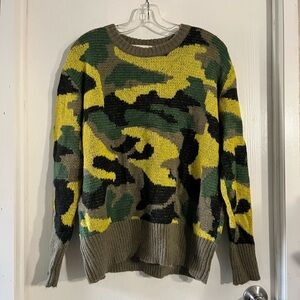 La Ven Camouflage Part-Wool Sweater